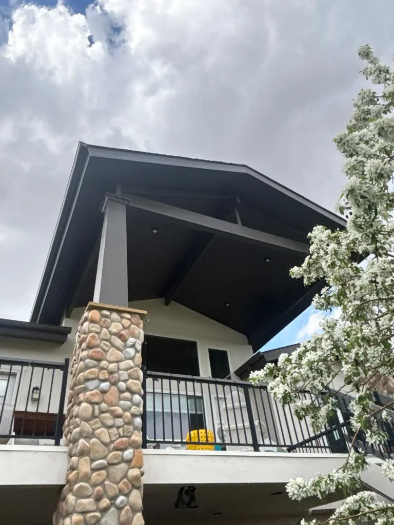 Residential Exterior Painting Project in Fort Collins Colorado by MGM Painting Co. The house has been professionally painted.