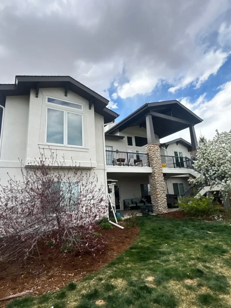 Residential Exterior Painting Project in Fort Collins Colorado by MGM Painting Co. The house has been professionally painted.