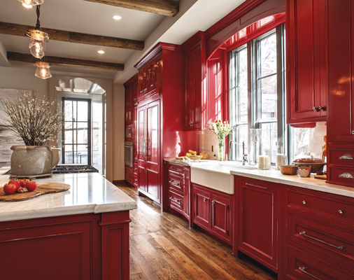 Colorado Kitchen painted in Colonial Red