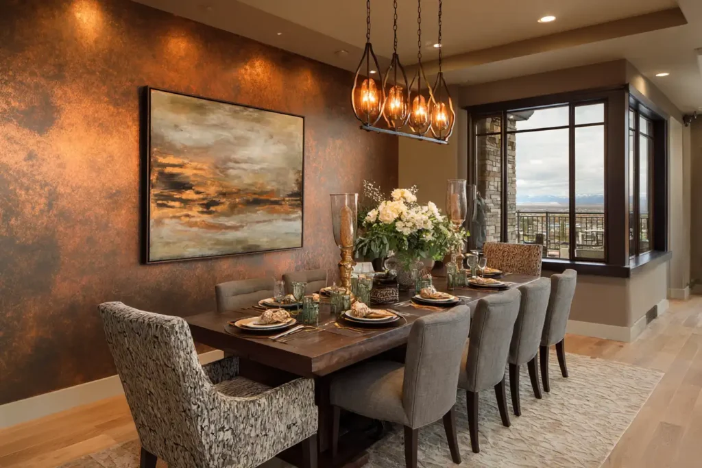 Brushed Bronze Accent Wall