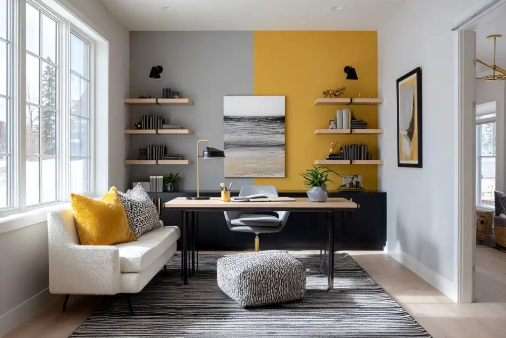 Grey and Yellow Contrast Wall