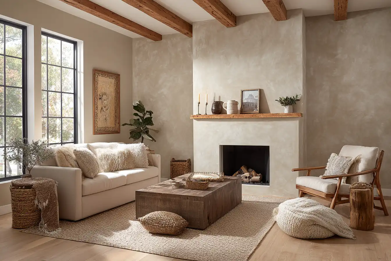 limewash accent wall