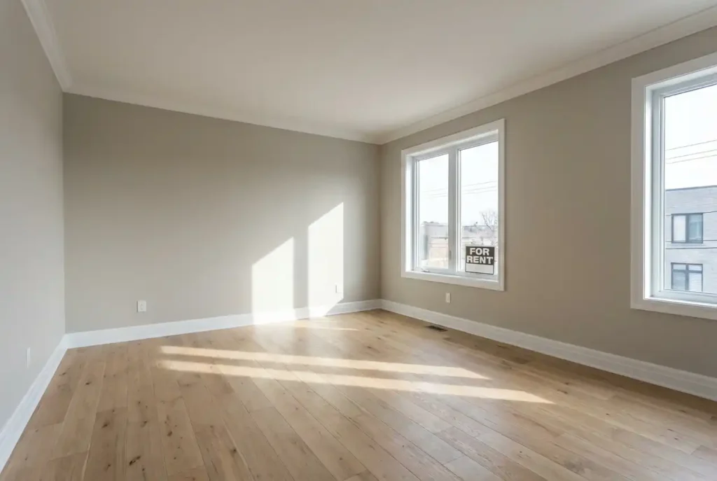 An empty apartment living room