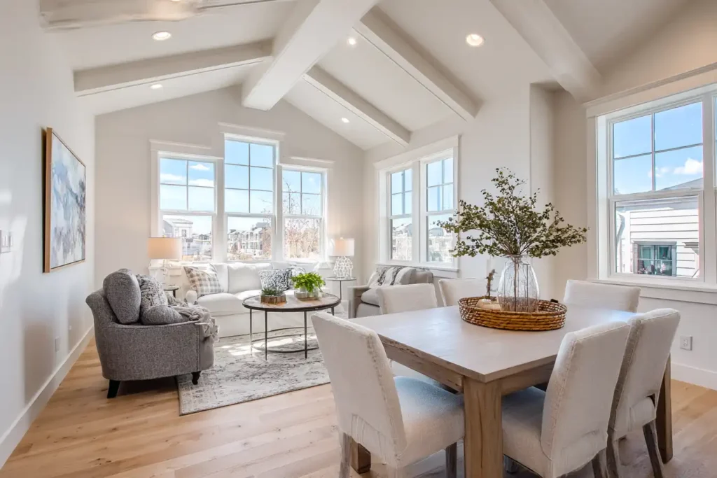 Colorado home with trim and ceiling painted white