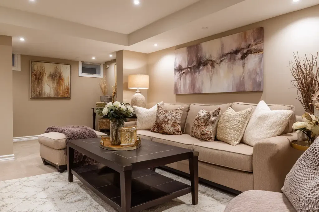 Warm Colors for Cozy Basements