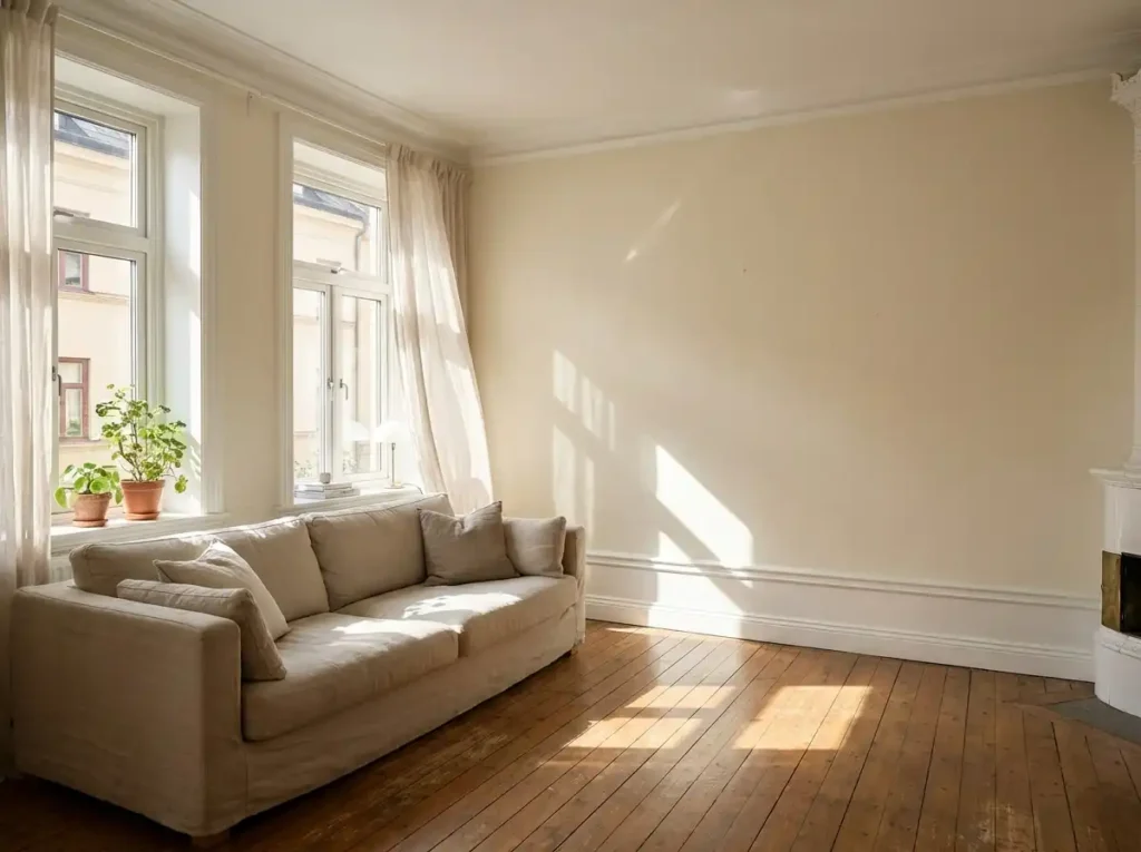 Paint Colors for South-Facing Rooms - A south-facing room painted in a warm off-white shade