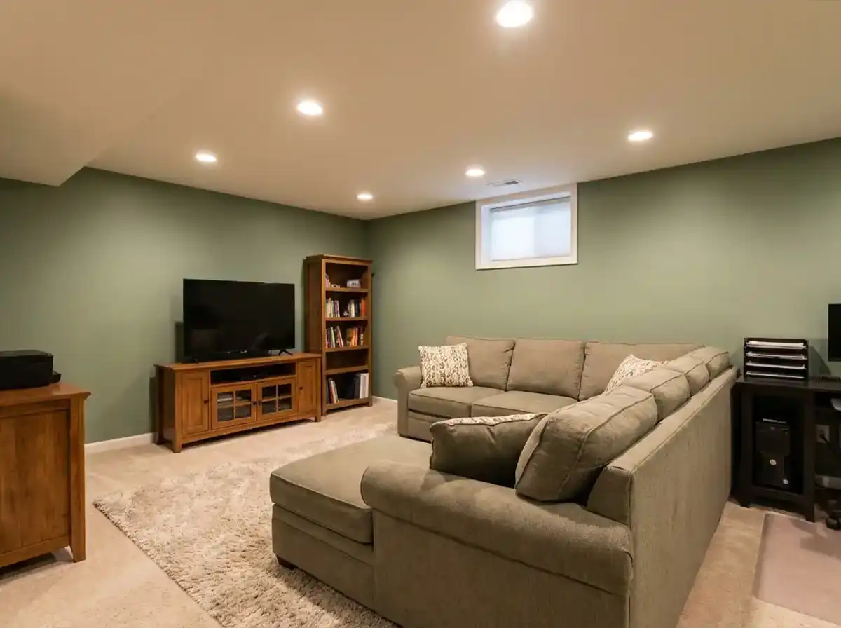 Colorado Basement in Sage Green