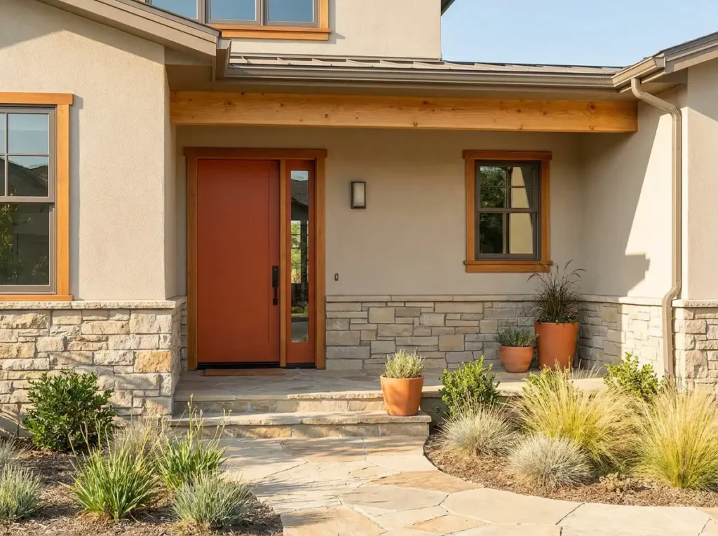 Warm Color Front Door on Fort Collins Home