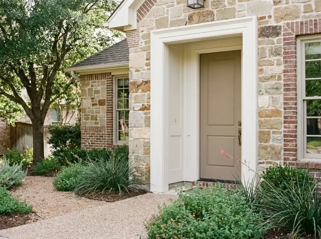 Warm Taupe and Beige Front Doors