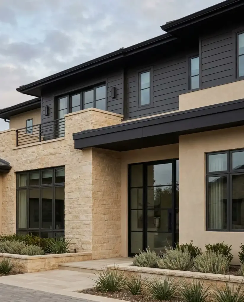 Exterior Paint Colors for Luxury Colorado Homes - Charcoal Iron and Soft Black