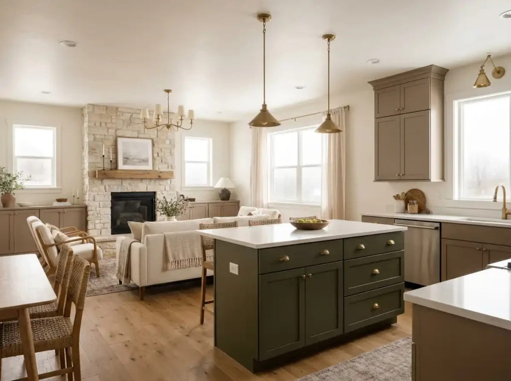 Cabinet Colors for Open-Concept Homes
