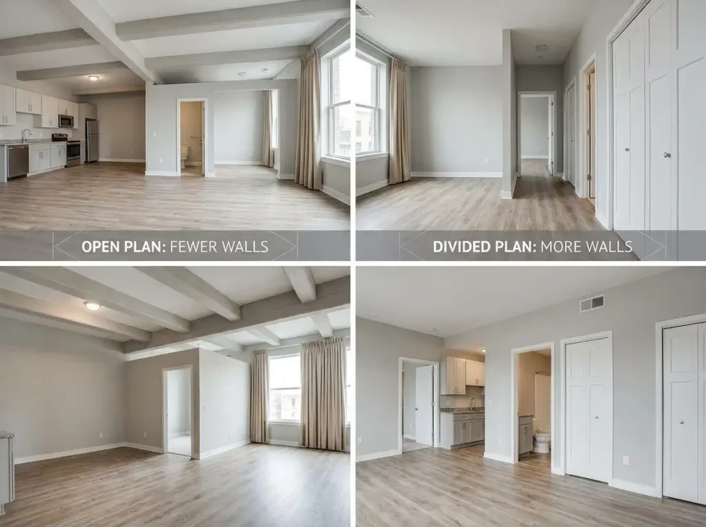 Open Floor Plan vs Walled Floor Plan
