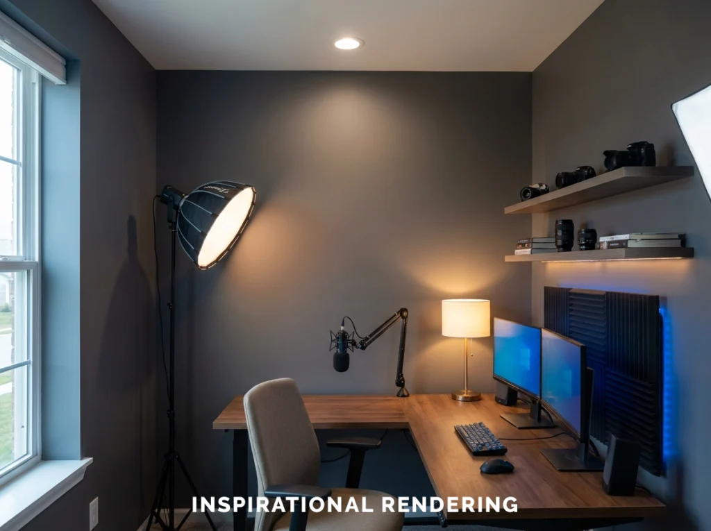Streaming or Content Studio with Window Backlit
